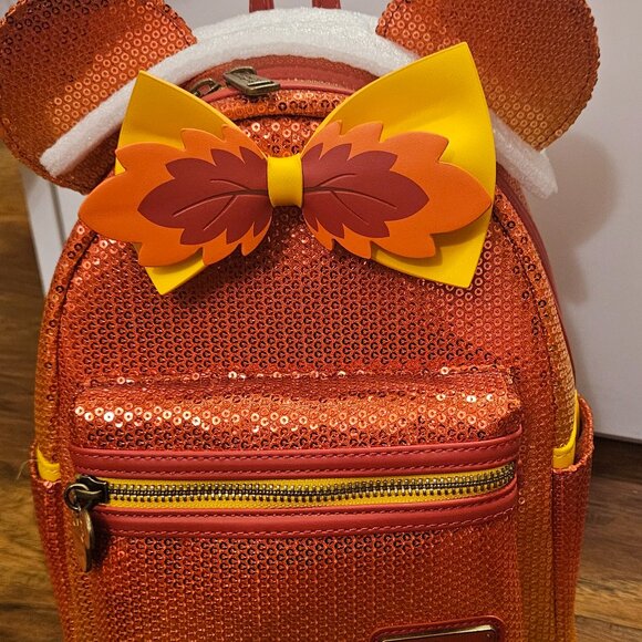 EUC Disney Ombre Fall Loungefly Set of Backpack Wallet and Ears - Picture 2 of 9